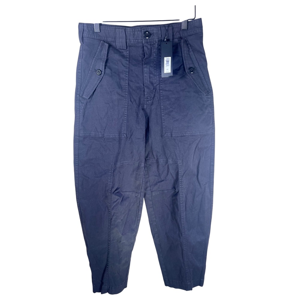 NWT Banana Republic Black Barrel Leg Cargo Utility Pants Size 0 Regular‎
